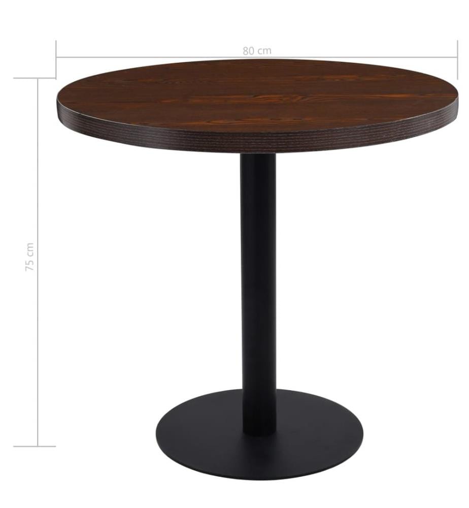 Bistrotisch Dunkelbraun 80 cm MDF