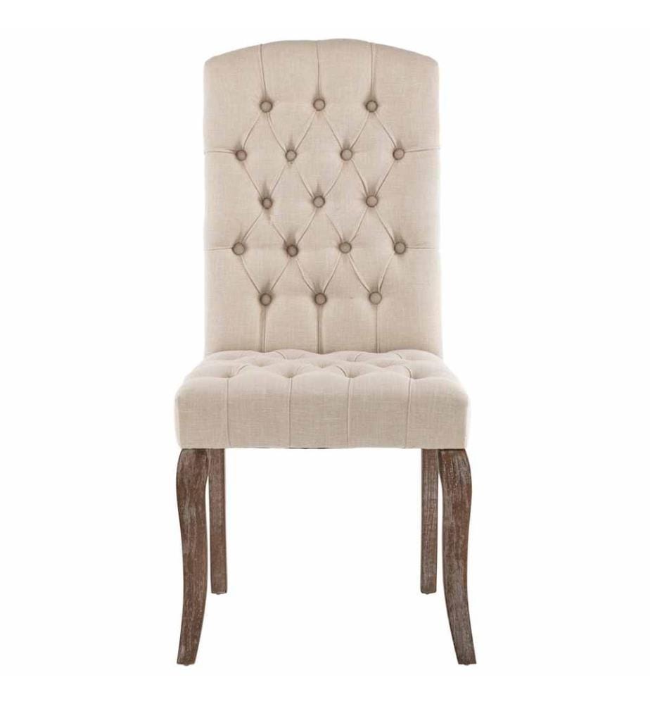 Esszimmerstühle 2 Stk. Beige Leinenoptik Stoff