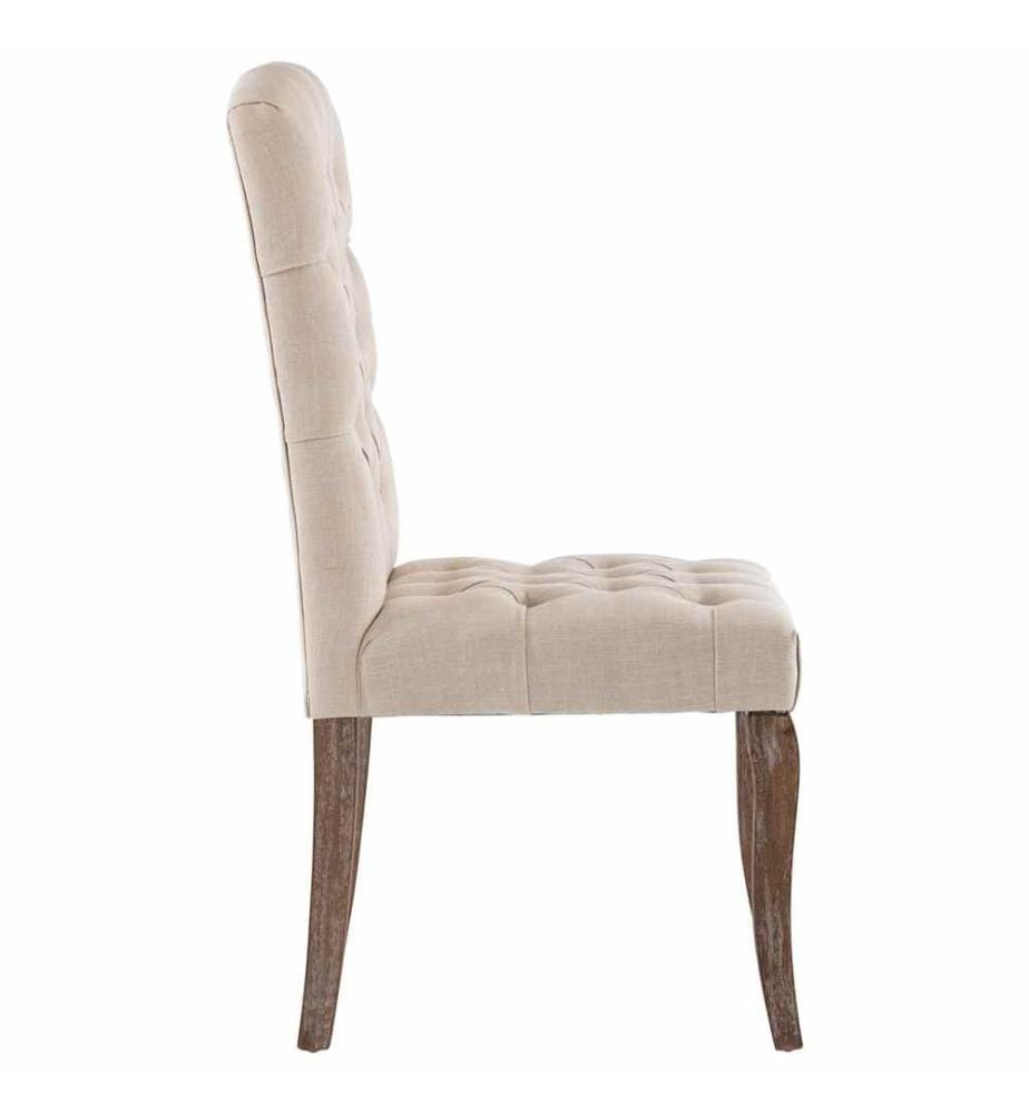 Esszimmerstühle 2 Stk. Beige Leinenoptik Stoff