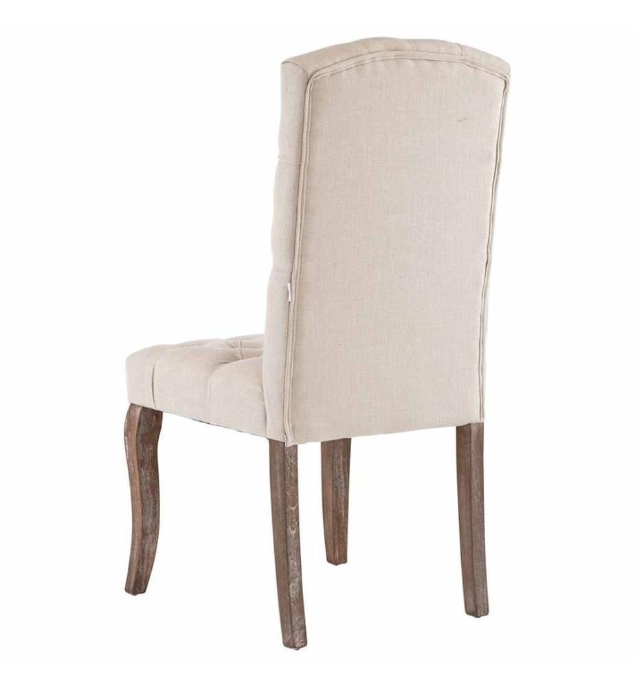 Esszimmerstühle 2 Stk. Beige Leinenoptik Stoff