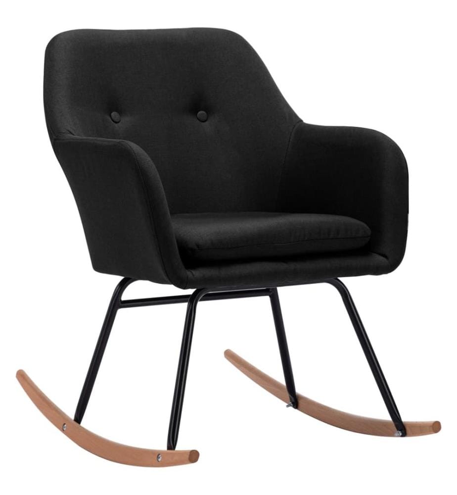 Chaise à bascule Noir Tissu