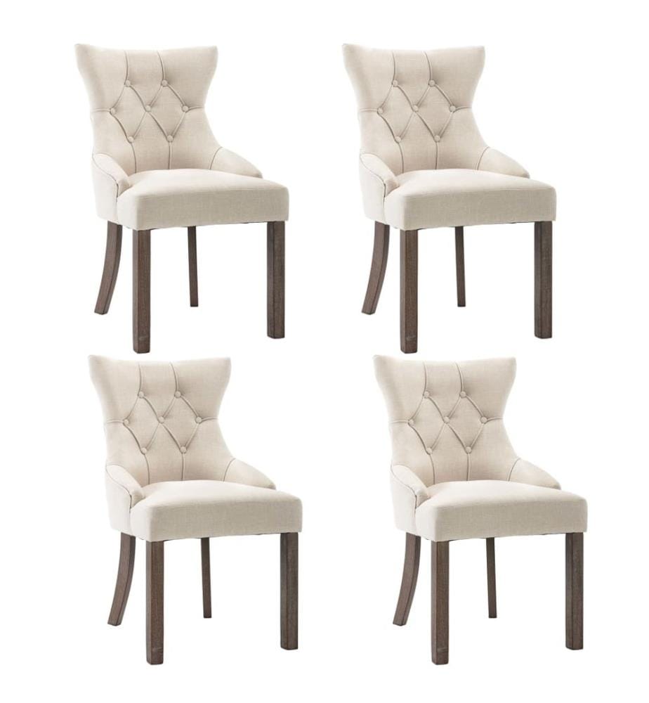 Esszimmerstühle 4 Stk. Beige Stoff