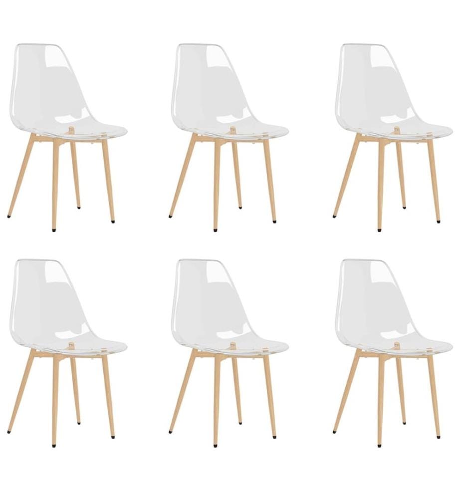 Chaises à manger lot de 6 Transparent PET