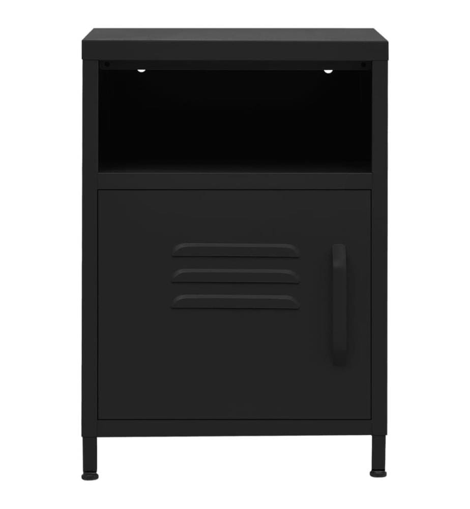 Tables de chevet 2 pcs Noir 35x35x51 cm Acier