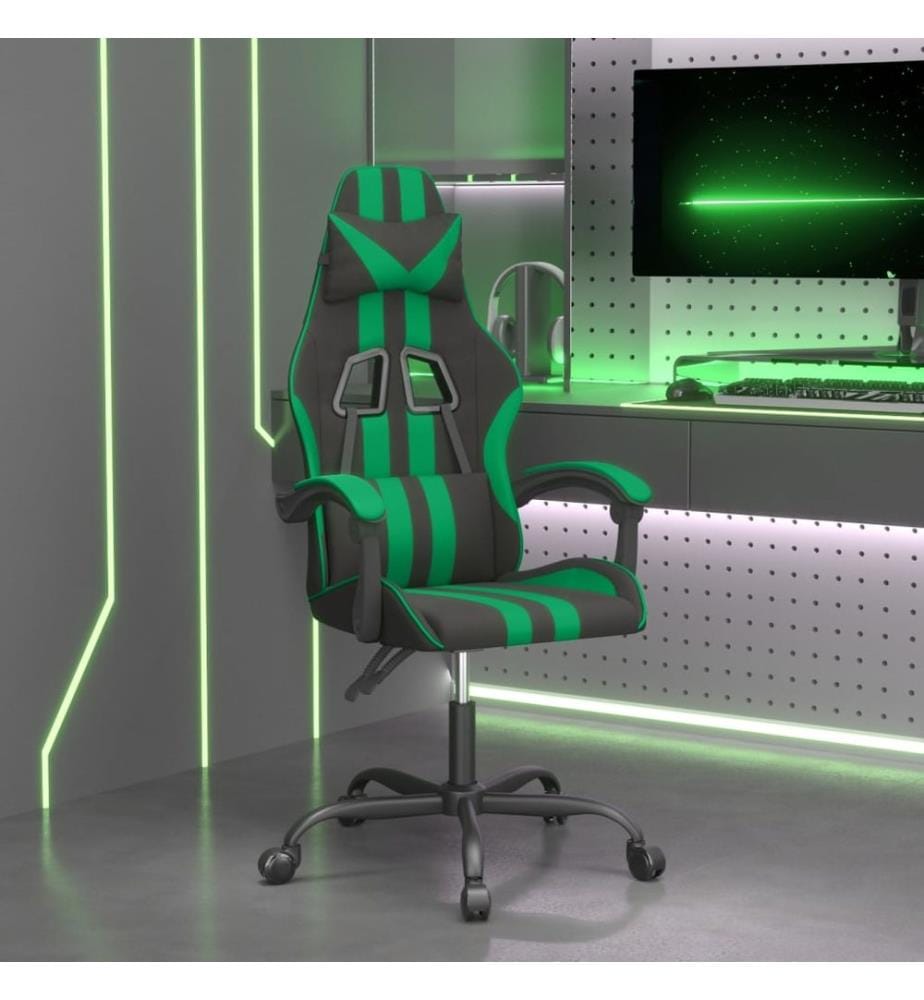 Gaming-Stuhl Schwarz und Grün Kunstleder