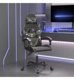 Chaise de jeu Noir et camouflage Similicuir