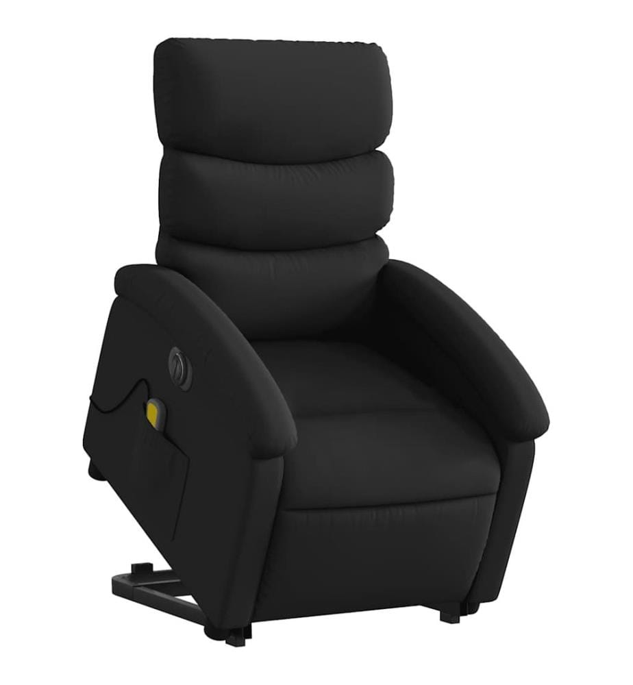 Massagesessel mit Aufstehhilfe Elektrisch Schwarz Kunstleder