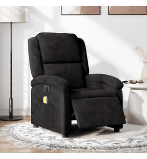 Massagesessel Elektrisch Schwarz Samt