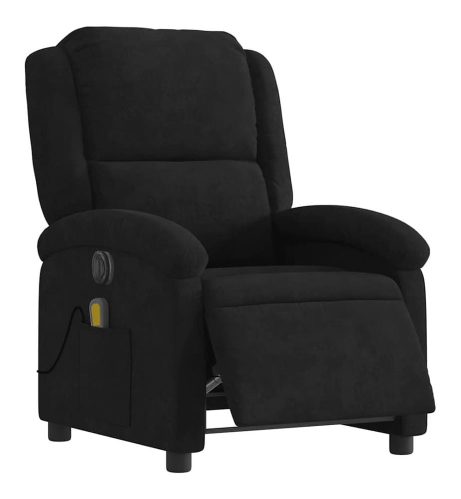 Massagesessel Elektrisch Schwarz Samt