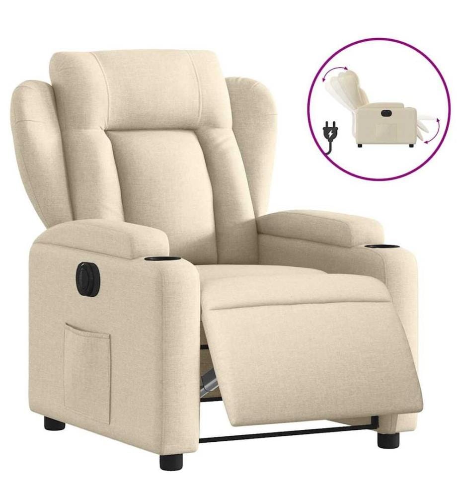 Relaxsessel Elektrisch Creme Stoff