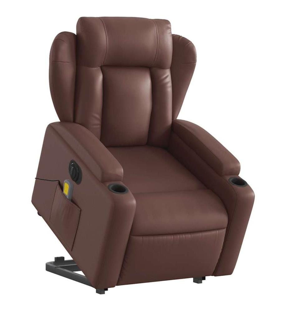 Fauteuil inclinable de massage électrique marron similicuir