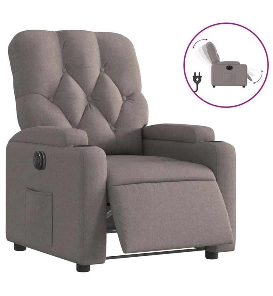 Relaxsessel Elektrisch Taupe Stoff