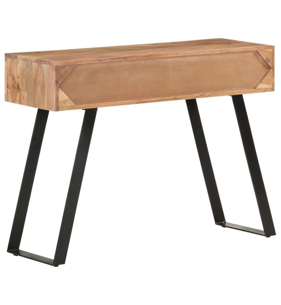Table console 100x35x76 cm Bois d'acacia avec bord naturel
