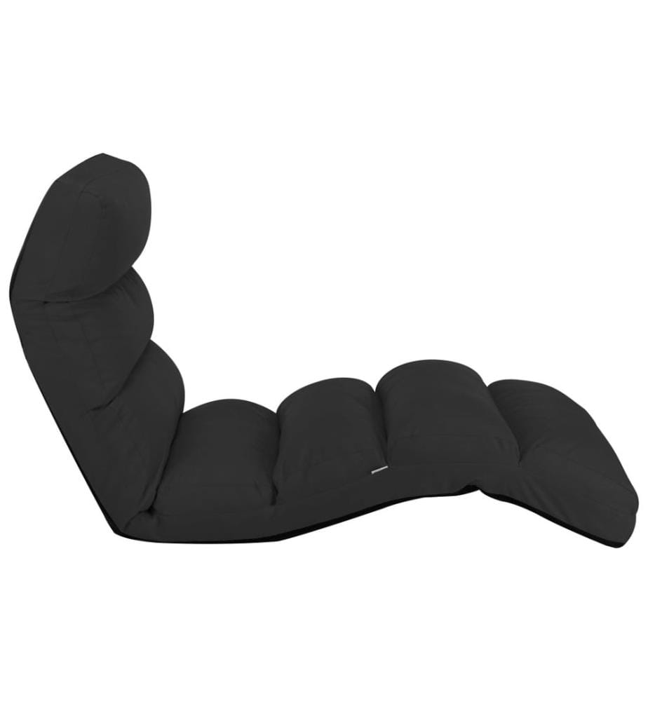 Chaise pliable de sol Noir Similicuir
