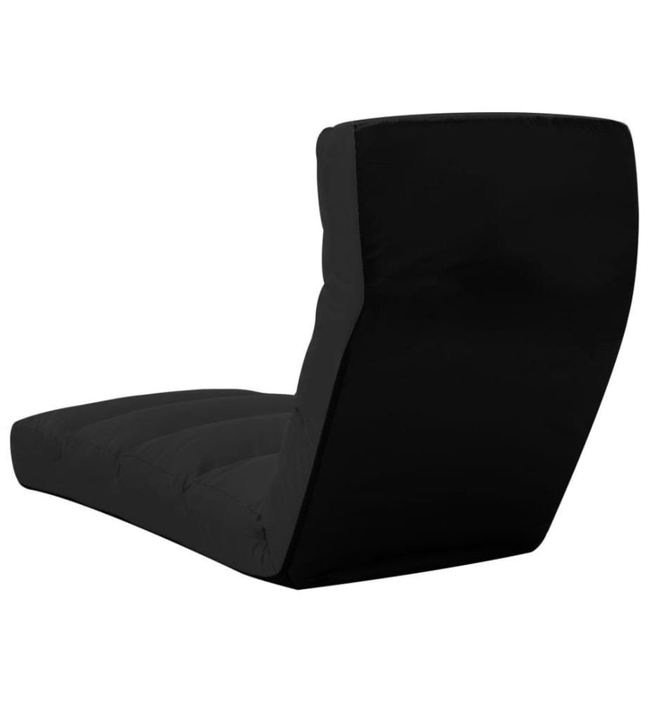 Chaise pliable de sol Noir Similicuir