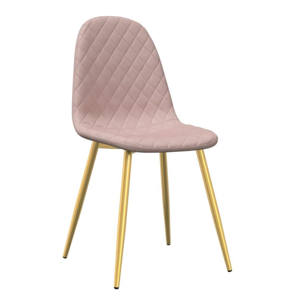 Esszimmerstühle 4 Stk. Rosa Samt