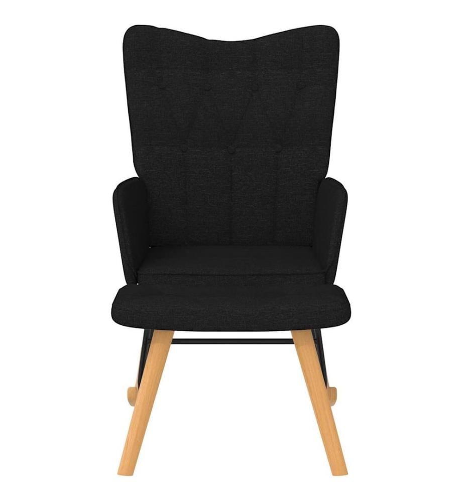 Schaukelsessel mit Hocker Schwarz Stoff
