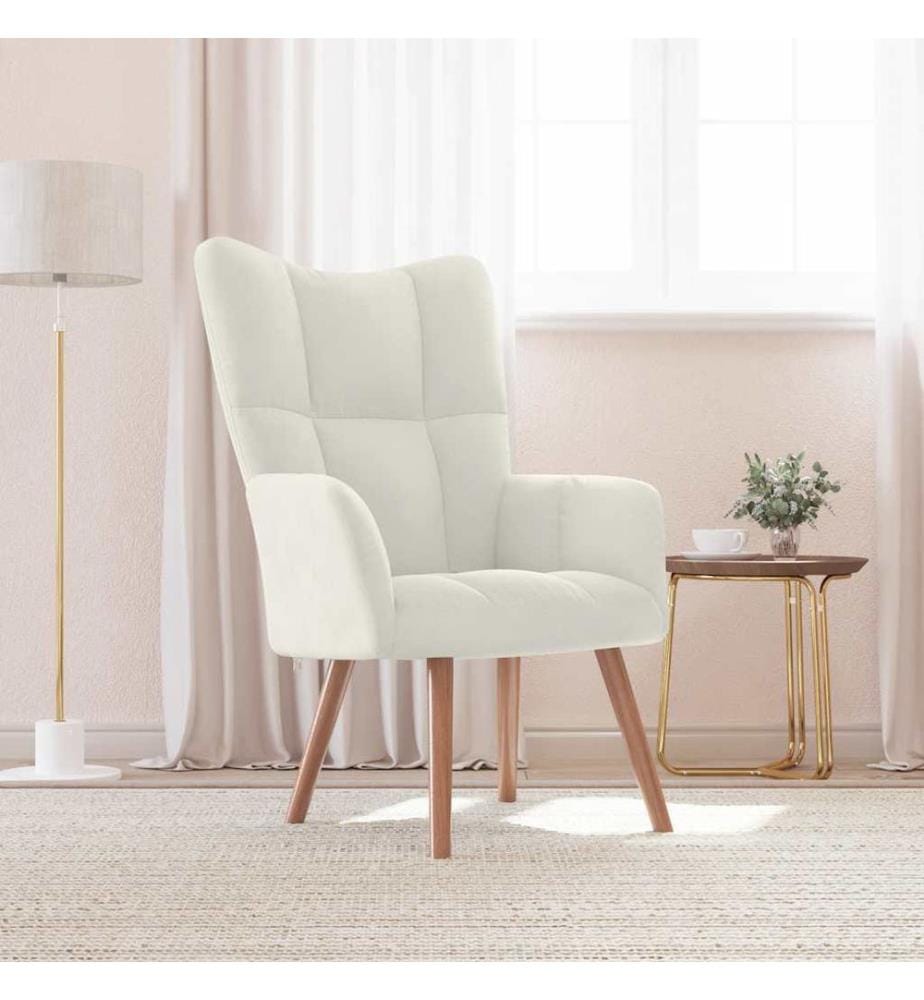 Relaxsessel Cremeweiss Samt