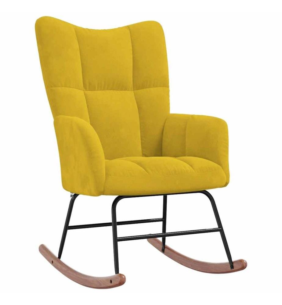 Chaise à bascule Jaune moutarde Velours