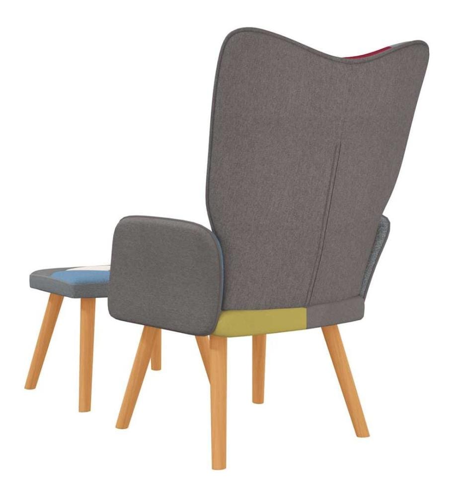 Relaxsessel mit Hocker Patchwork Stoff