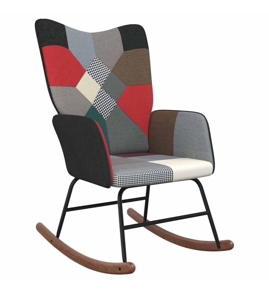 Schaukelsessel mit Hocker Patchwork Stoff