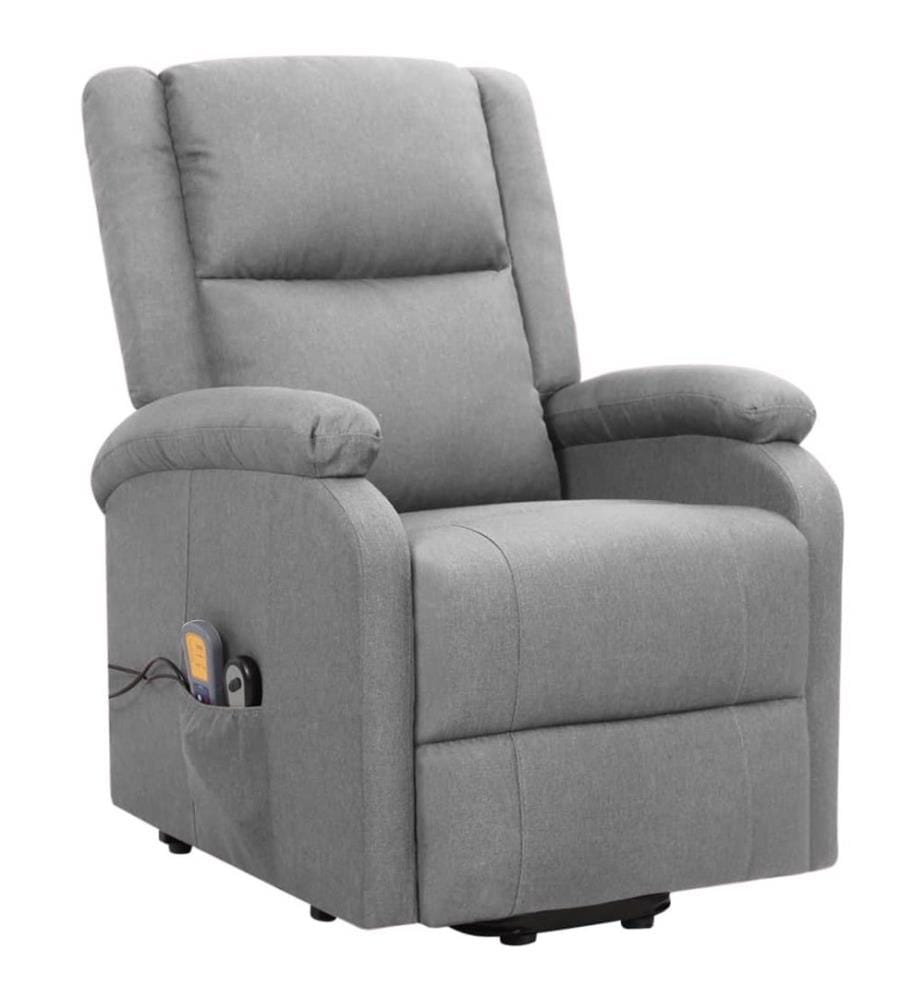 Fauteuil de massage inclinable Gris clair Tissu