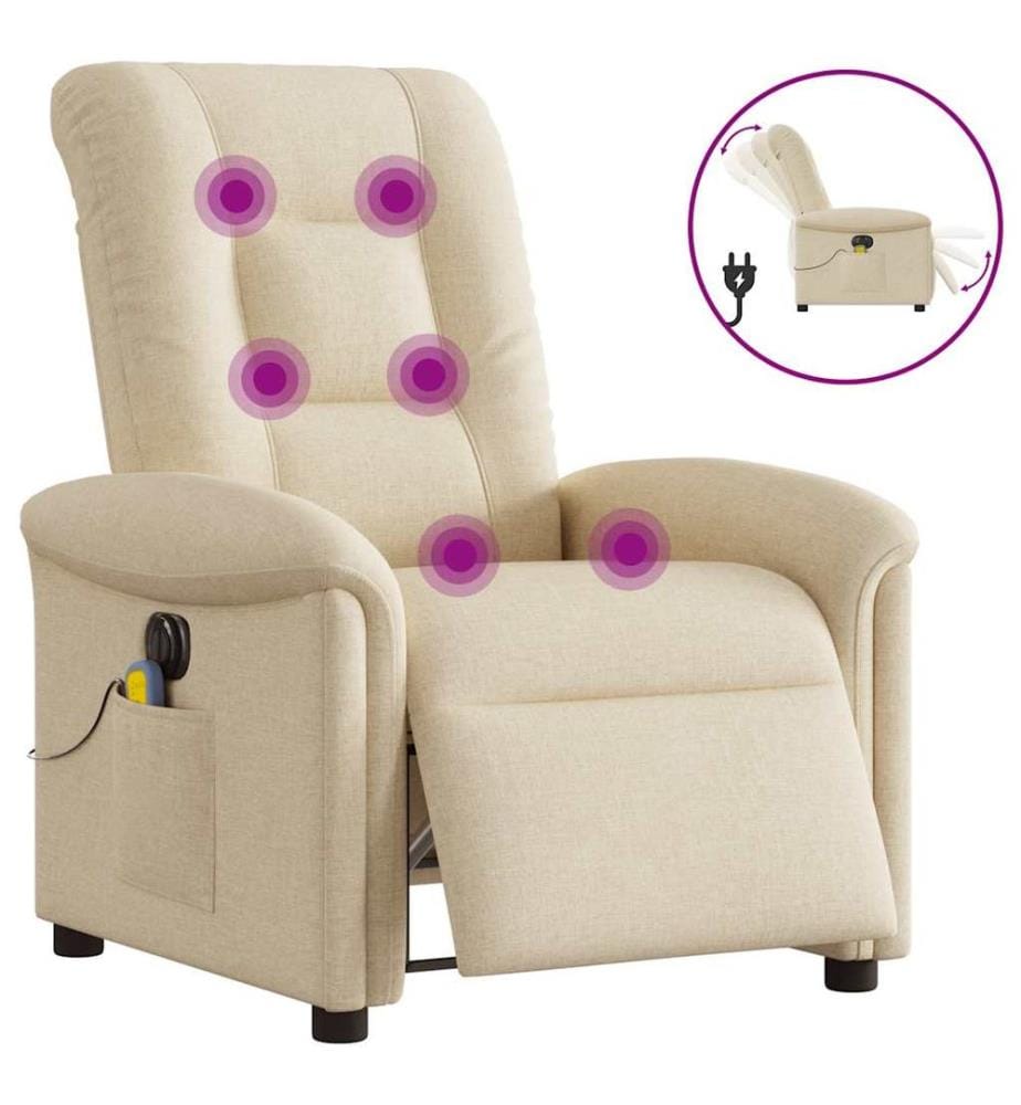 Massagesessel Elektrisch Creme Stoff