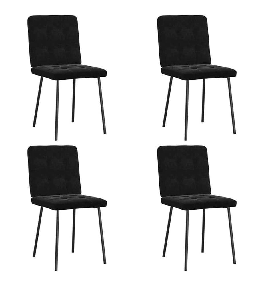 Esszimmerstühle 4 Stk. Schwarz Samt