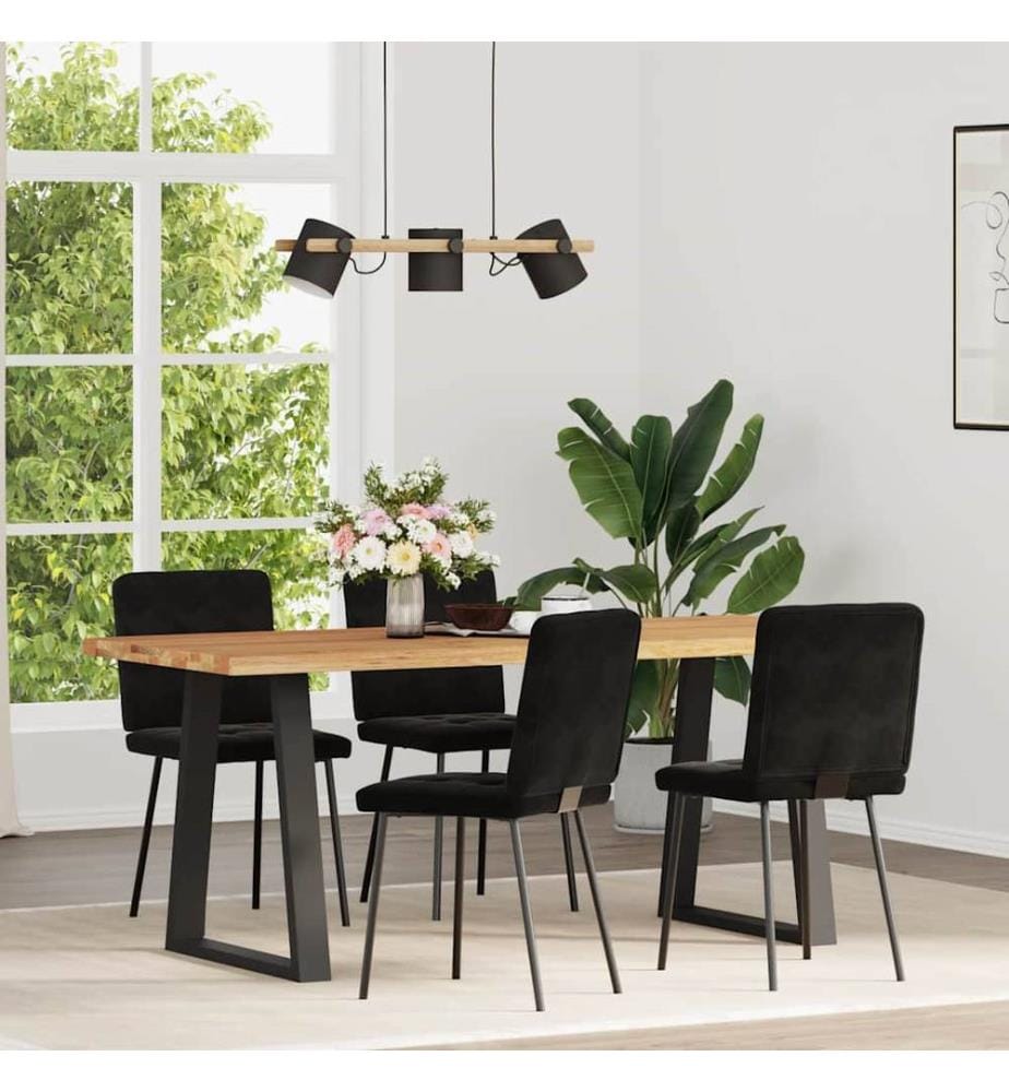 Esszimmerstühle 4 Stk. Schwarz Samt