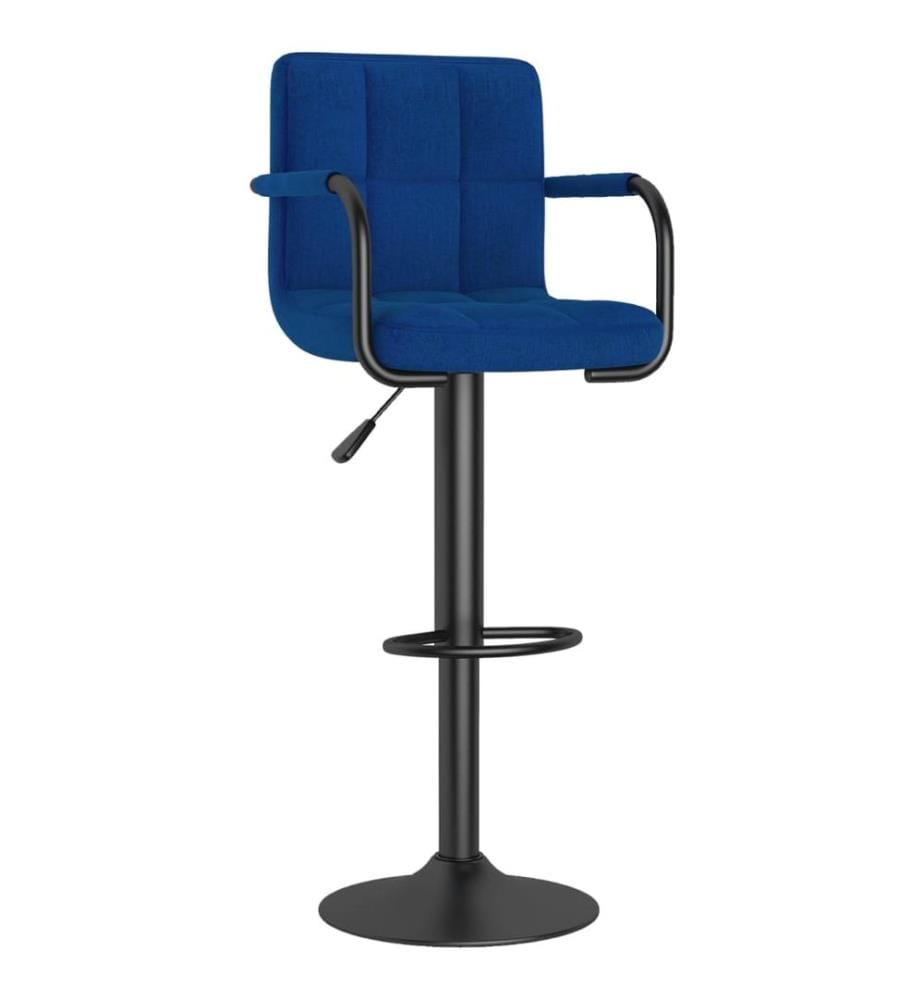 Barhocker 2 Stk. Blau Stoff