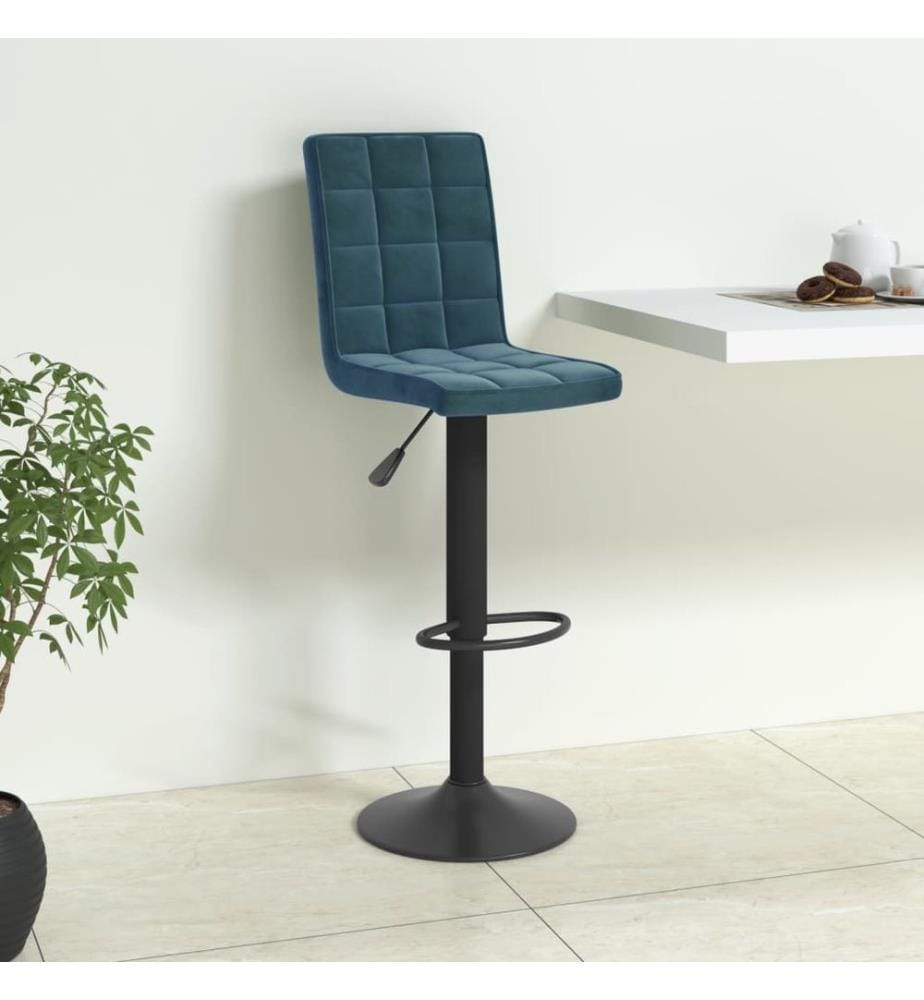 Barhocker Blau Samt