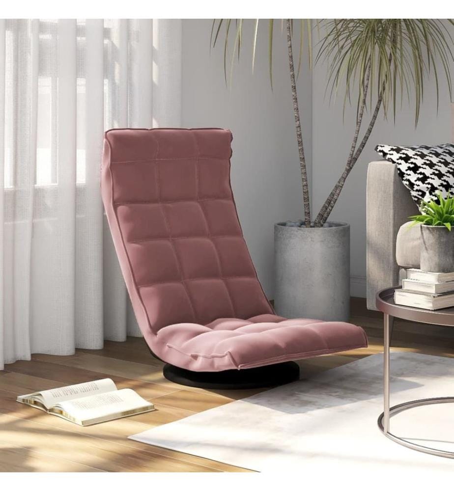 Bodenstuhl Drehbar Rosa Samt