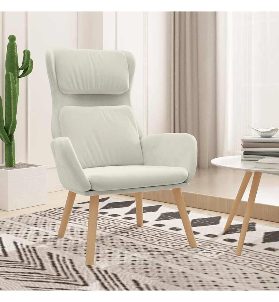 Relaxsessel Cremeweiss Samt