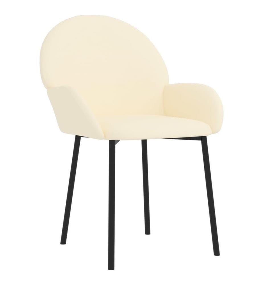 Esszimmerstühle 2 Stk. Creme Kunstleder
