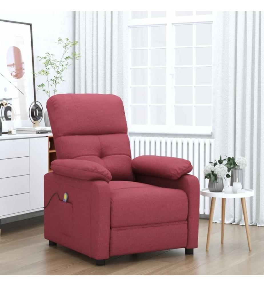 Massagesessel Weinrot Stoff