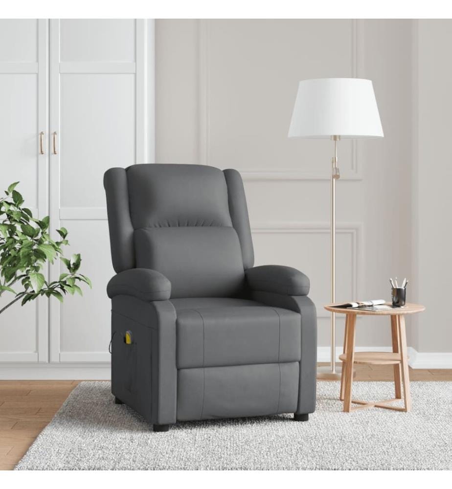 Massagesessel Anthrazit Kunstleder