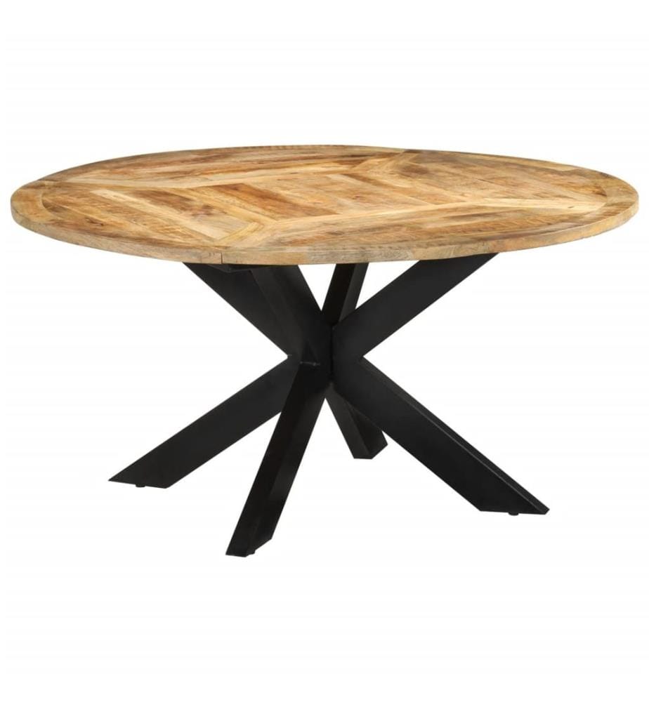 Esstisch Ø150x76 cm Massives Raues Mangoholz