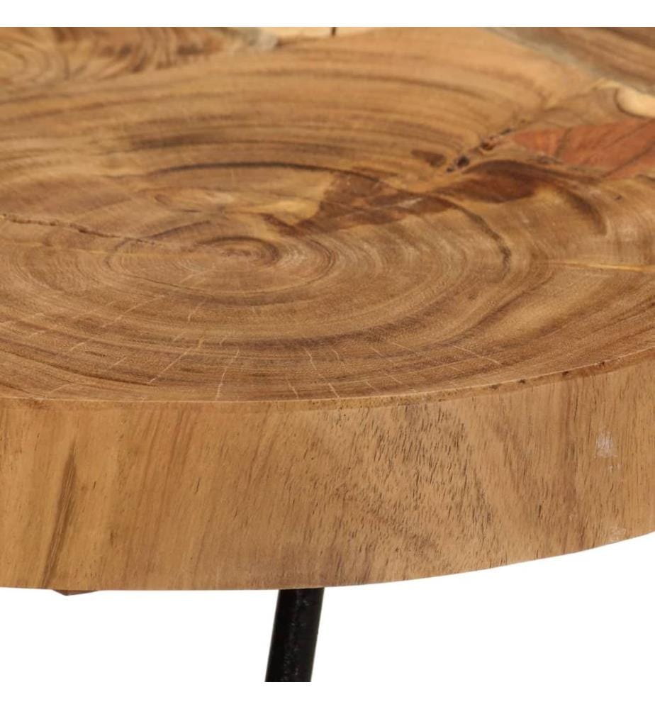 Table basse 36 cm 6 troncs bois d'acacia massif