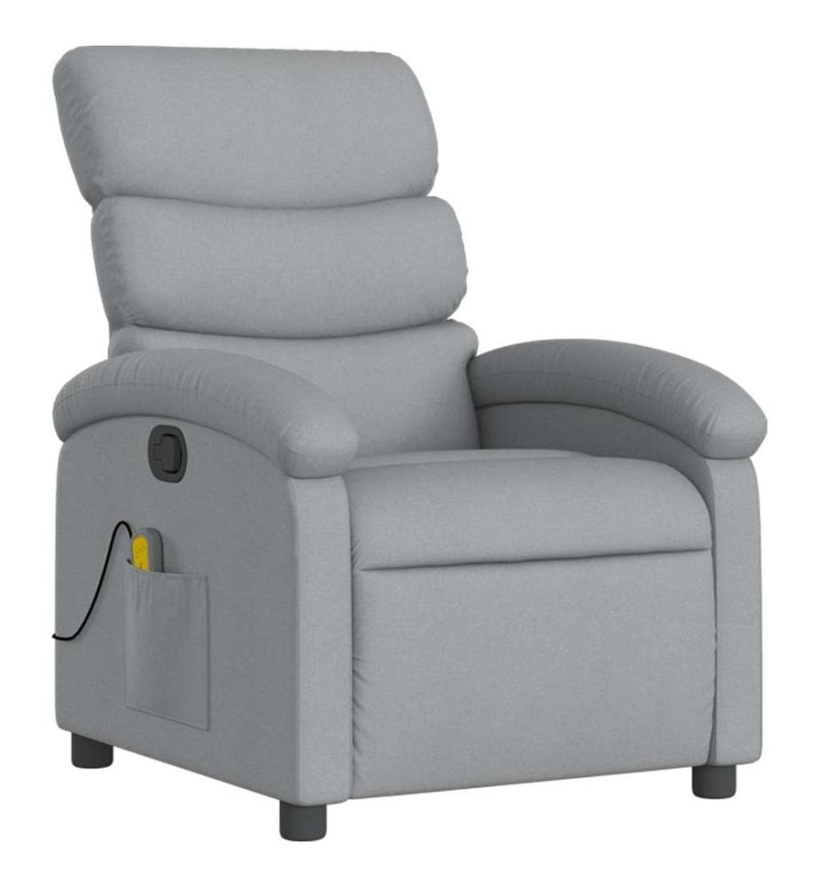 Massagesessel Hellgrau Stoff