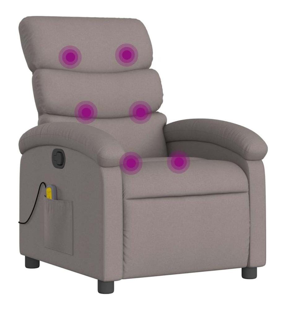 Massagesessel Taupe Stoff