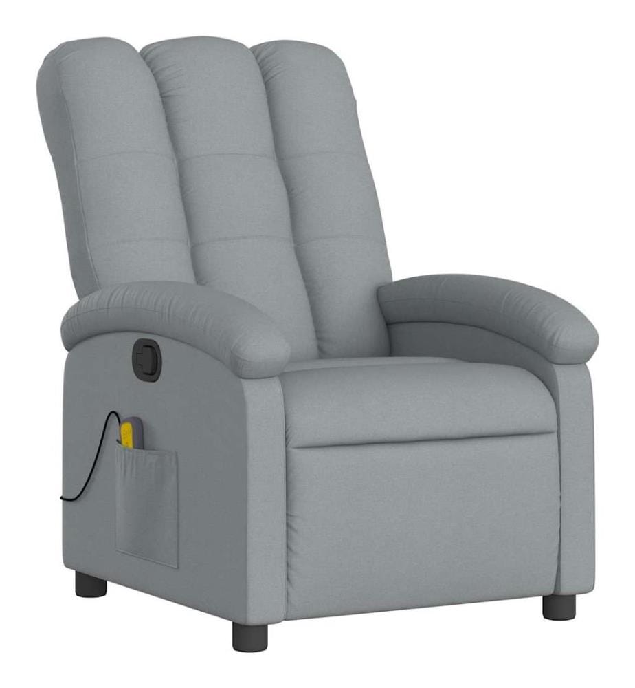 Massagesessel Hellgrau Stoff