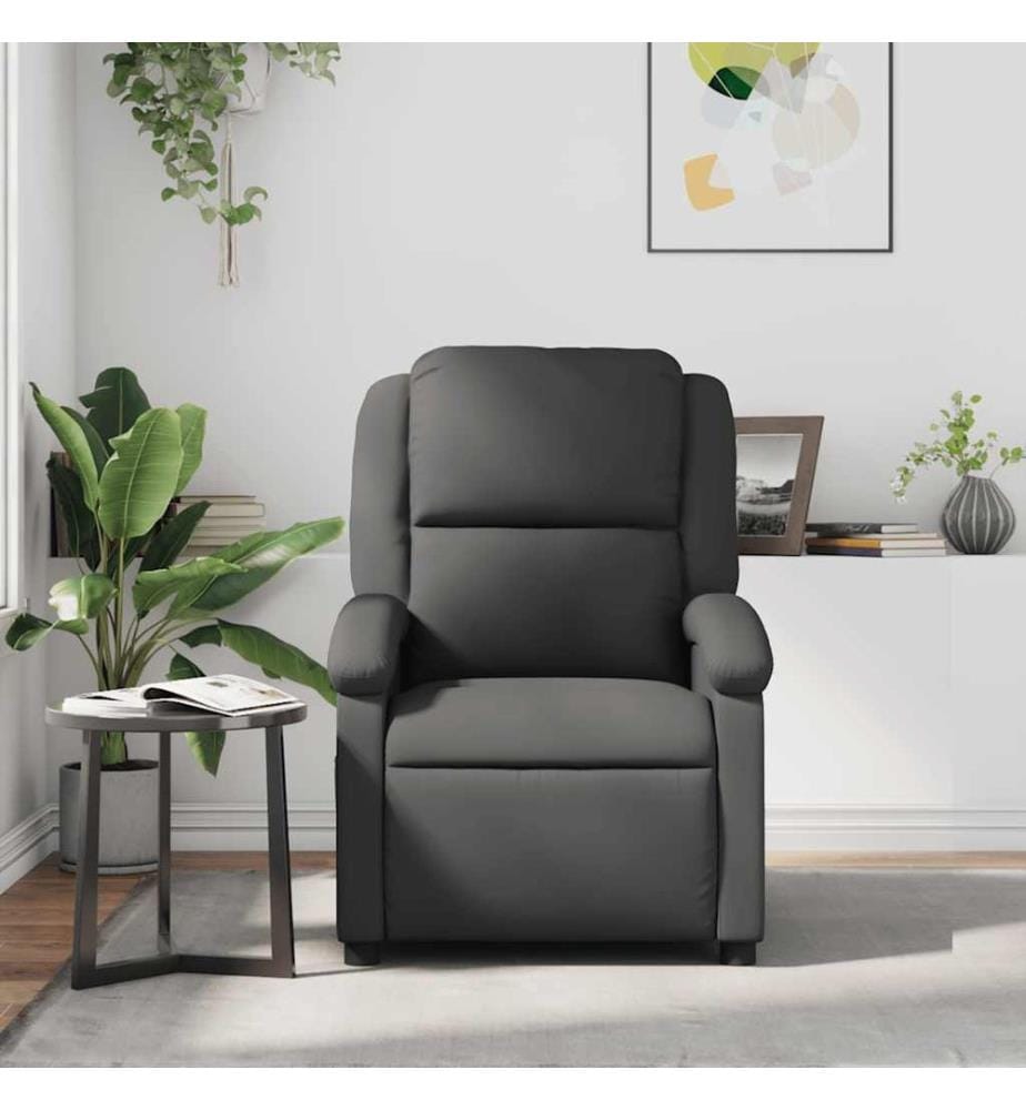 Relaxsessel Grau Echtleder