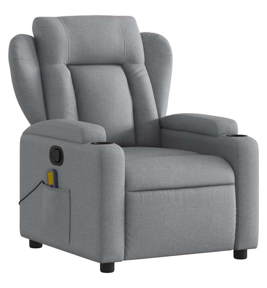 Massagesessel Hellgrau Stoff