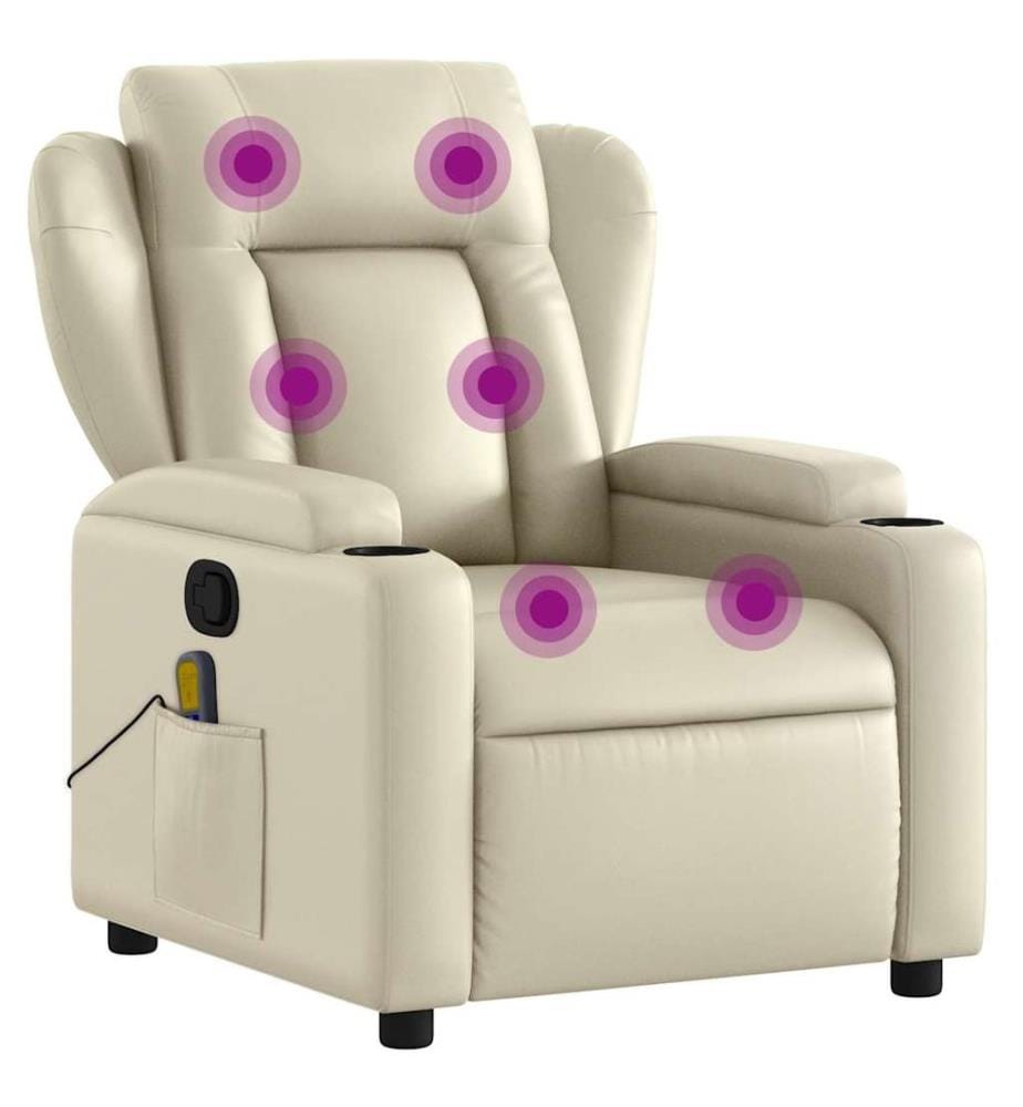 Massagesessel Creme Kunstleder