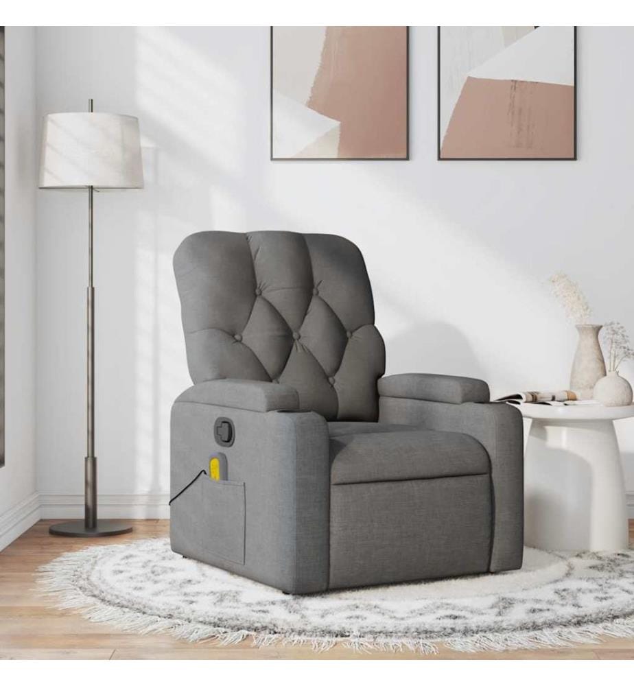 Massagesessel Dunkelgrau Stoff