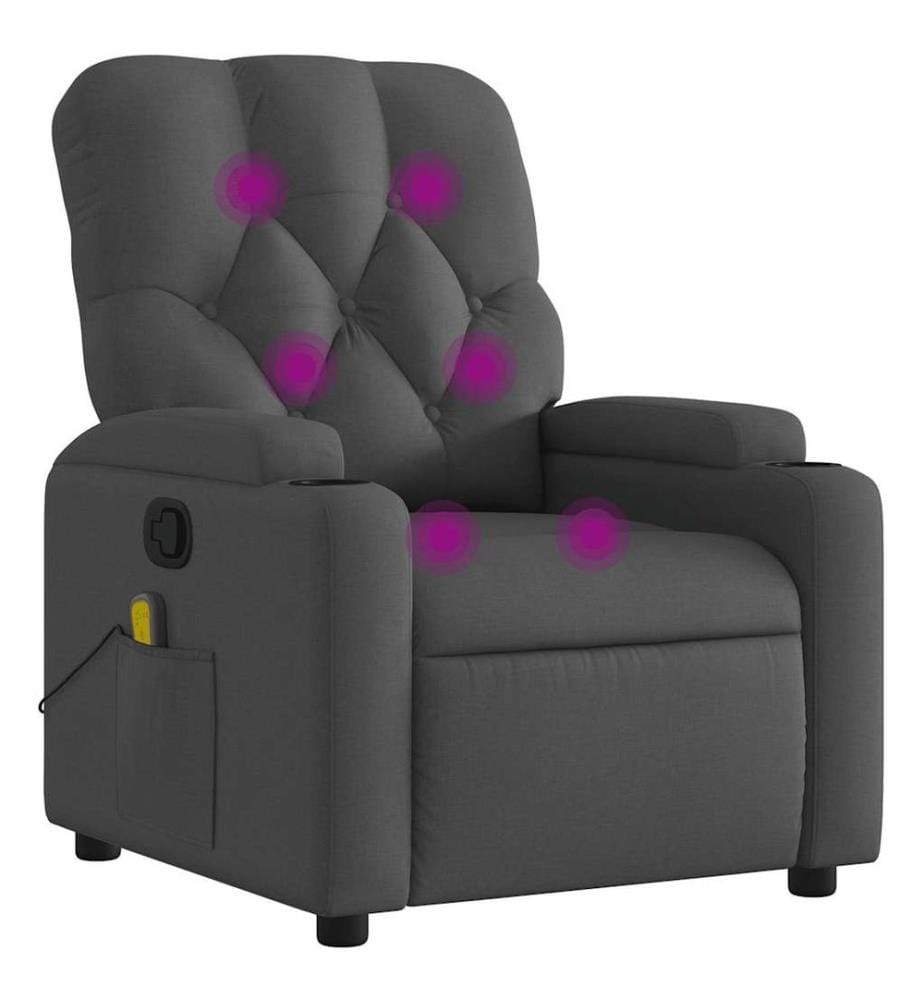 Massagesessel Dunkelgrau Stoff