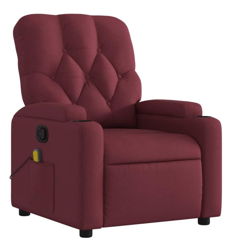 Massagesessel Weinrot Stoff
