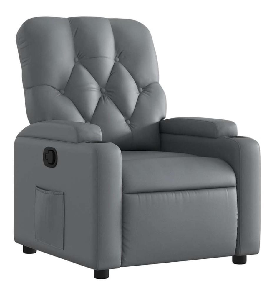 Relaxsessel Grau Kunstleder