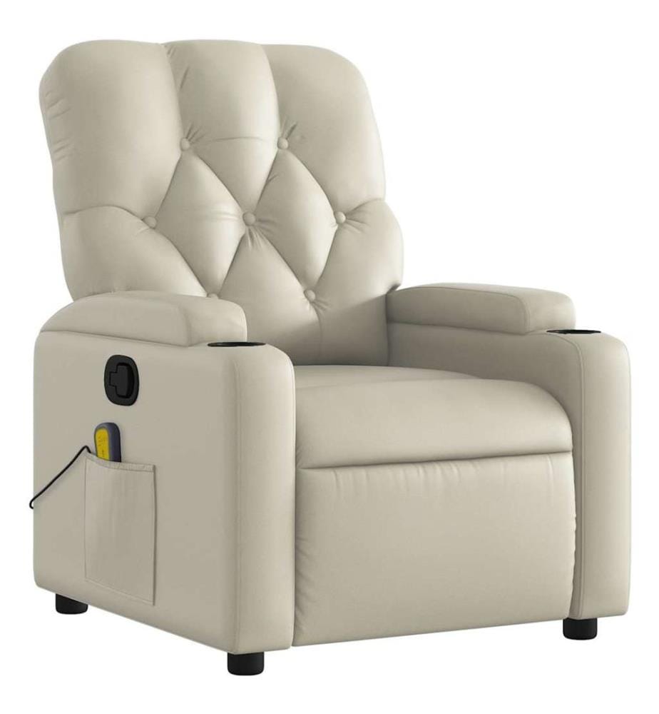 Massagesessel Creme Kunstleder