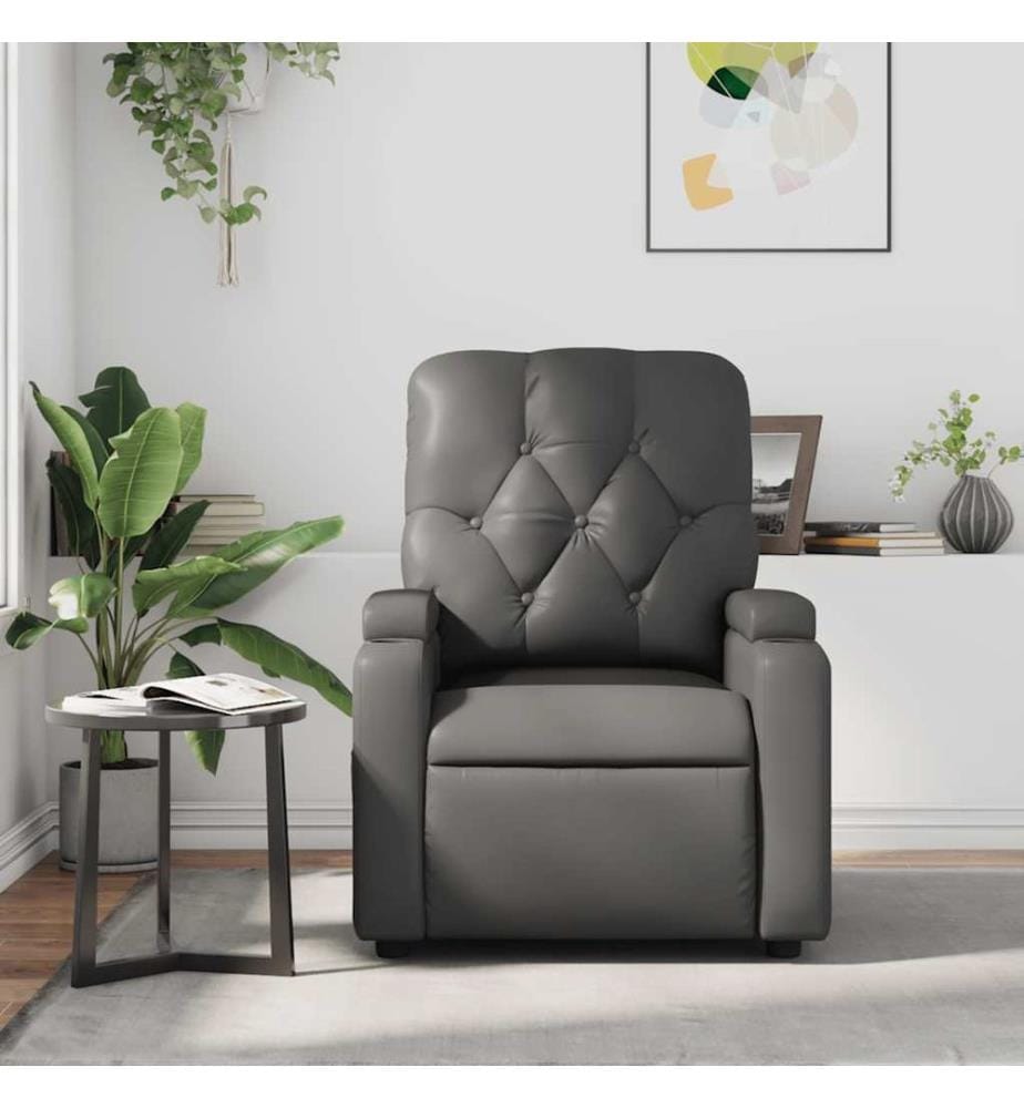 Massagesessel Grau Kunstleder